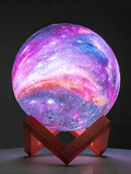 Lampara Luna 3D LED 15cm Soporte Madera