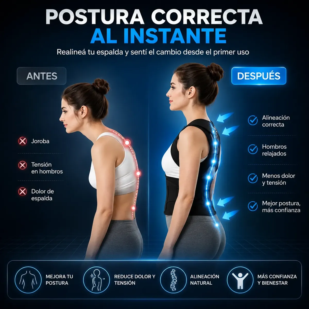 Corrector Postura Unisex Pro